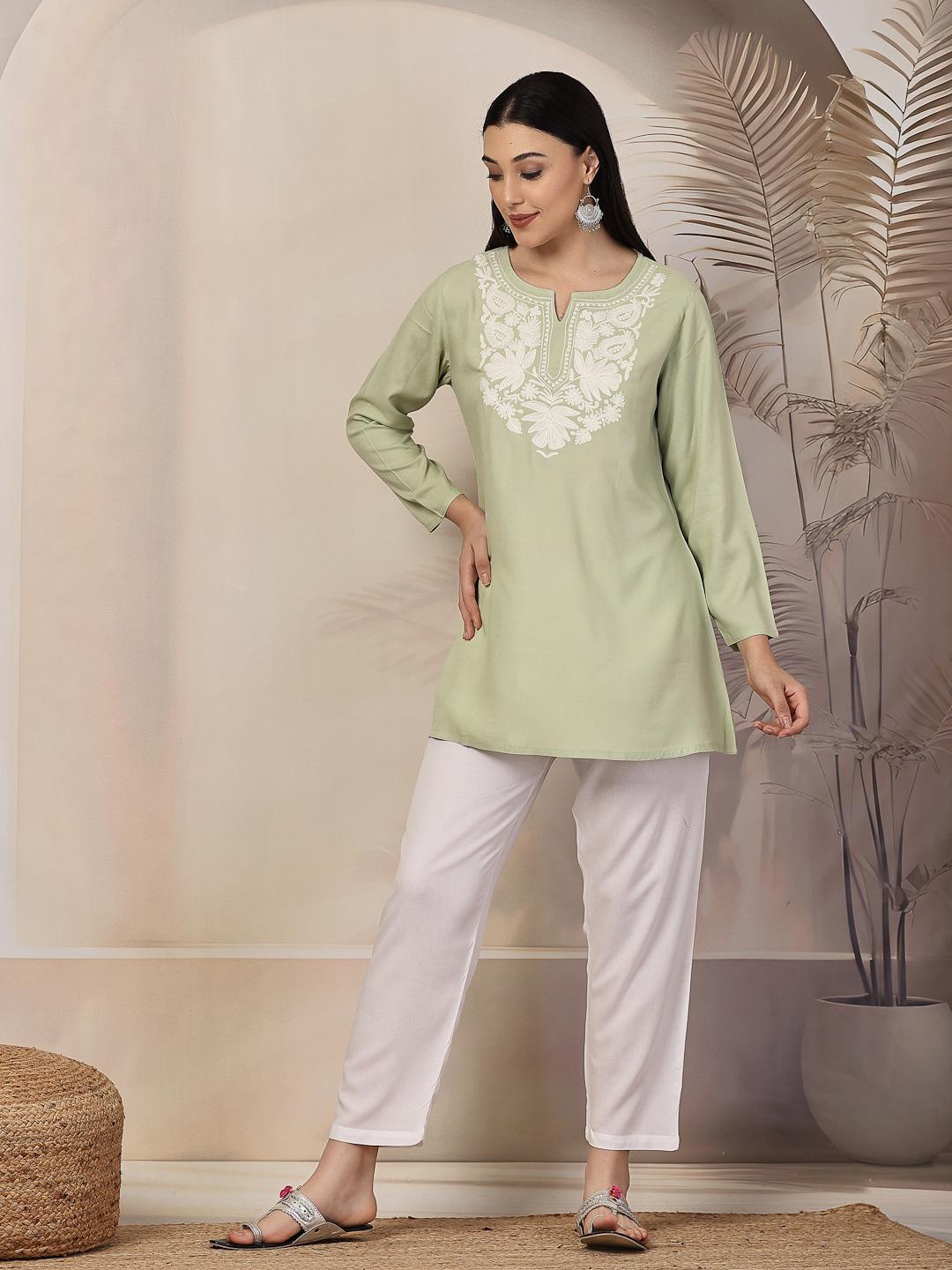 Buy QAZMI Women Kashmiri Aari Embroidered A-Line Co-Ord Set Co