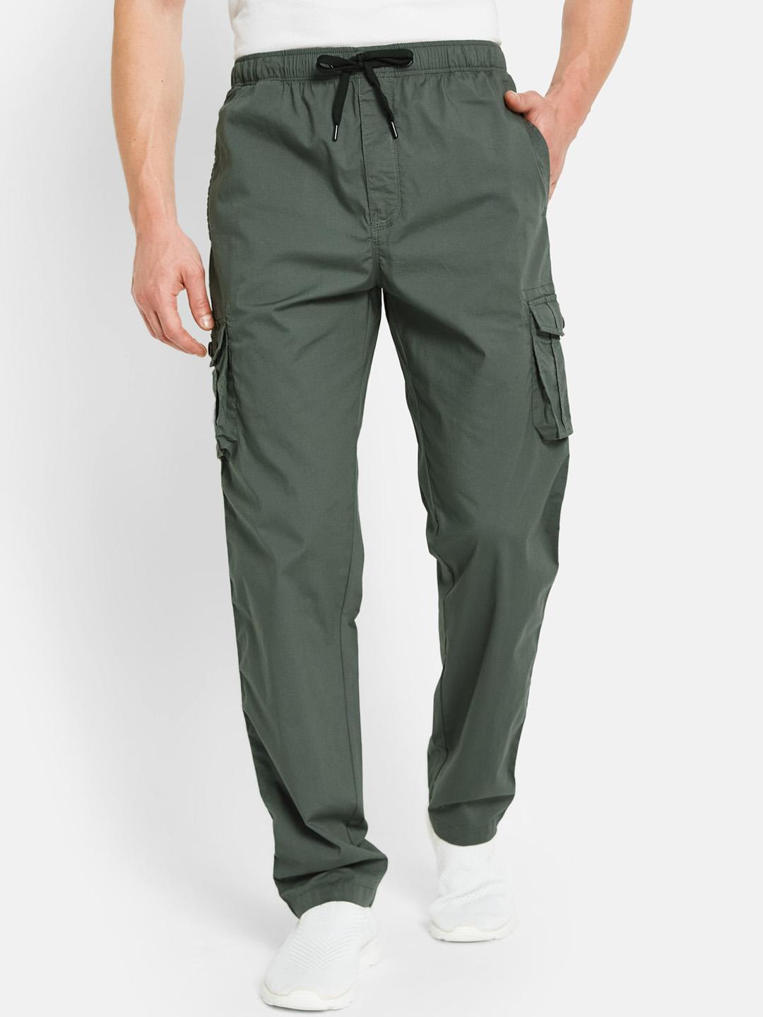 Buy Octave Men Mid-Rise Cotton Cargo Track Pants - Track