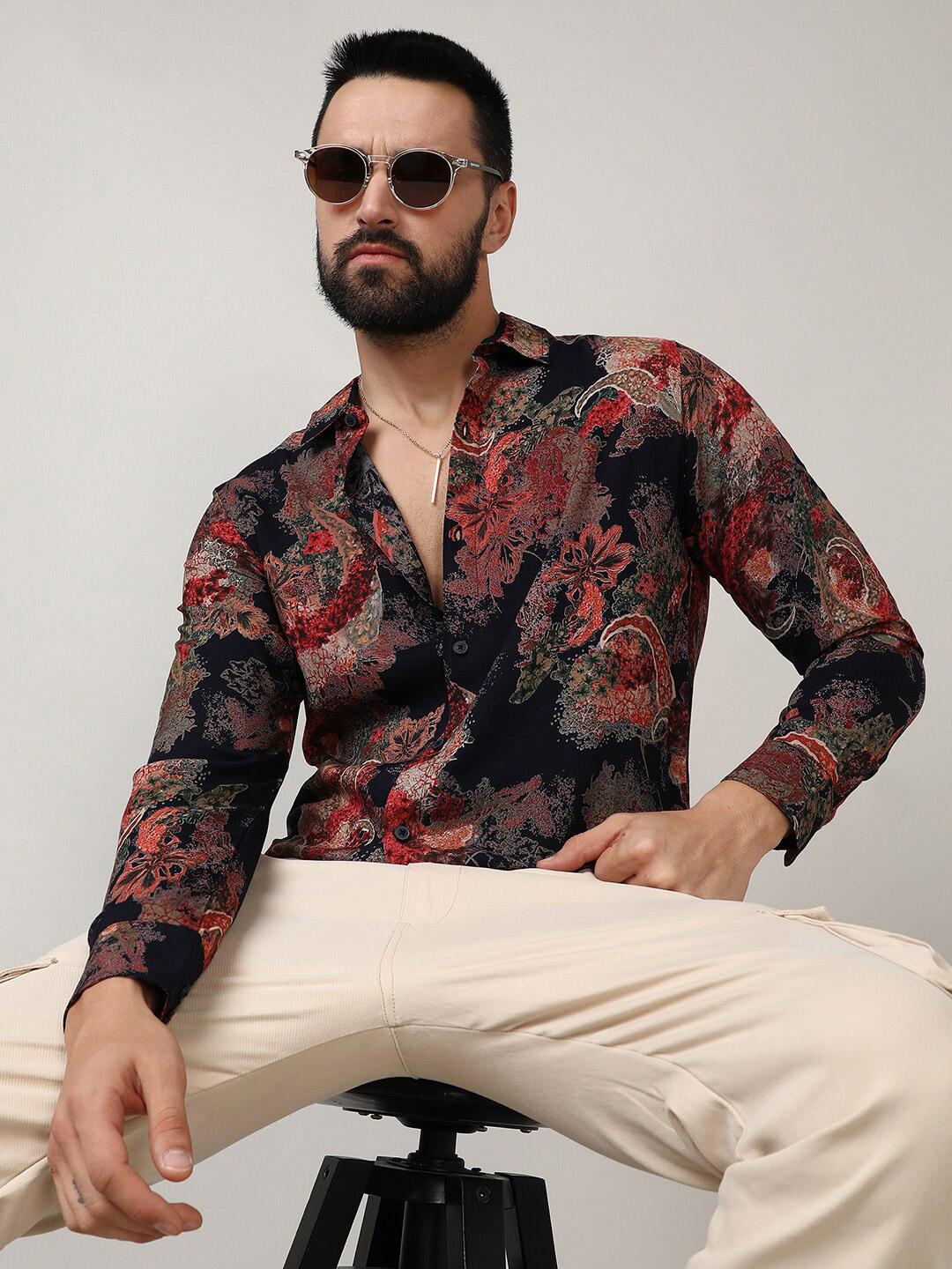 floral black dress shirt Buy CAHOOT Men's Classic Printed Spread Collar Casual - Shirts for Men 28692900 girly dresses Color:Army Green Sequin Long Black Prom Buttons on cuffs