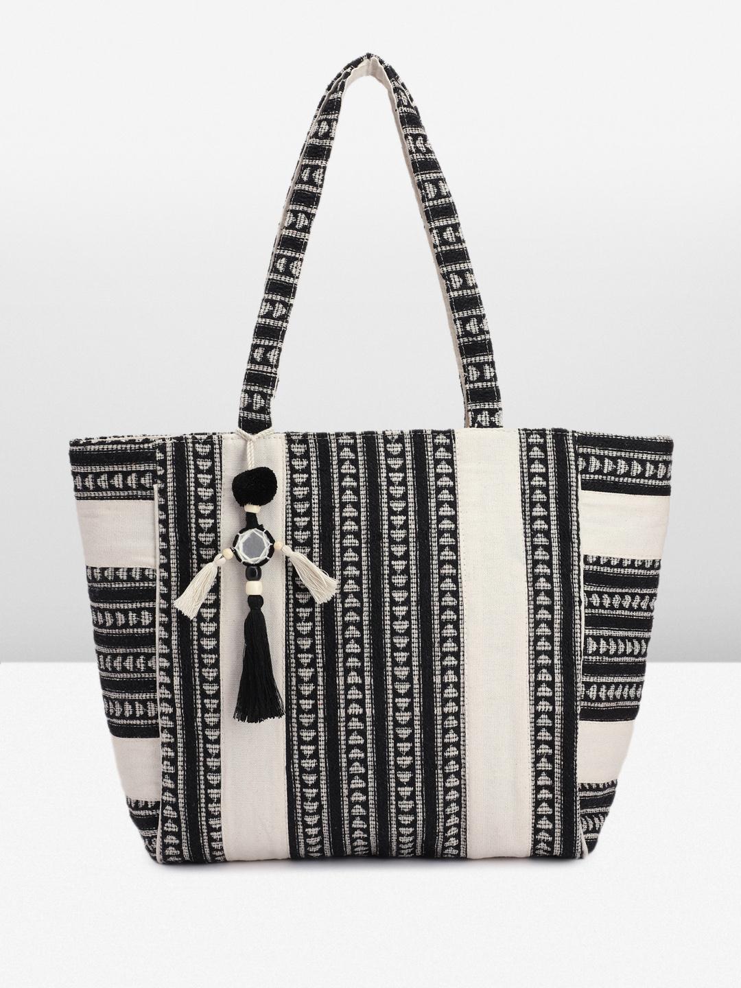 Buy Anouk Geometric Printed Oversized Structured Tote Bag with