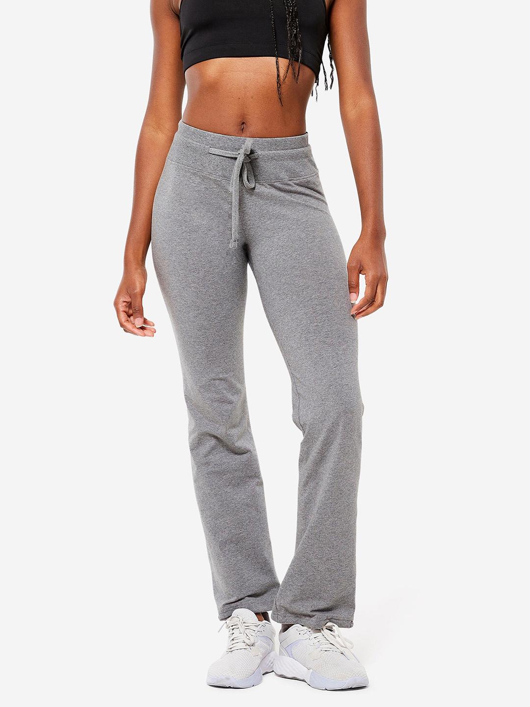 Domyos Womens Grey Slim Fit Joggers Domyos By Decathlon Pebble