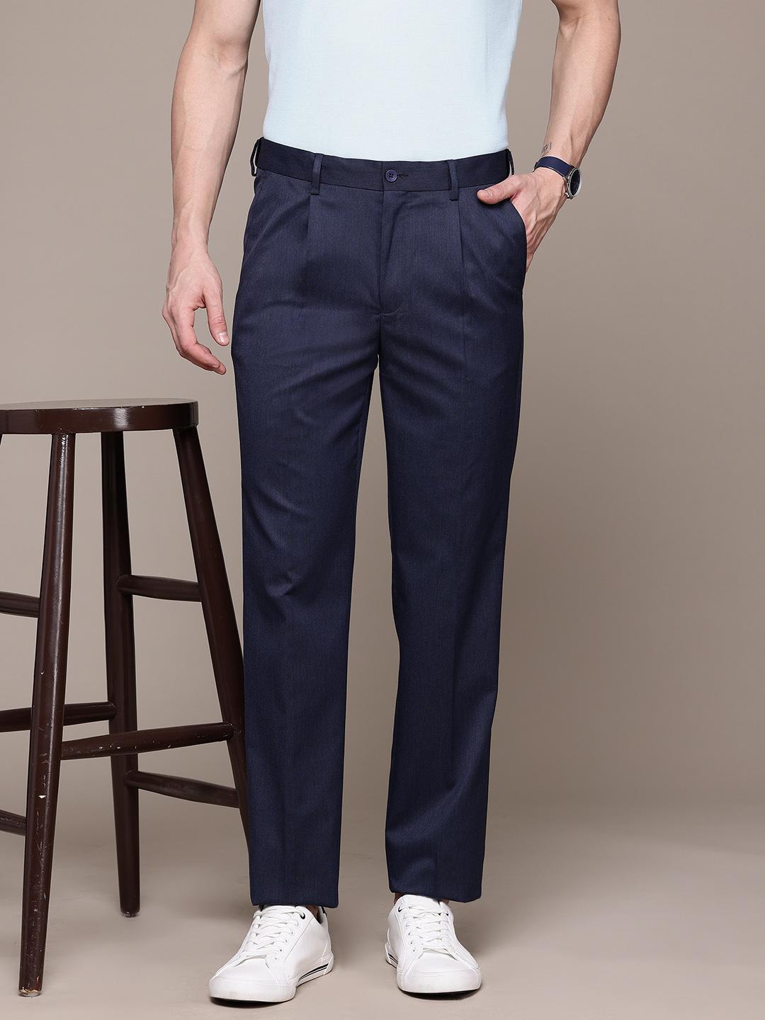 Buy Nautica Men Flex Waistband Classic Fit Pleated Formal Trousers