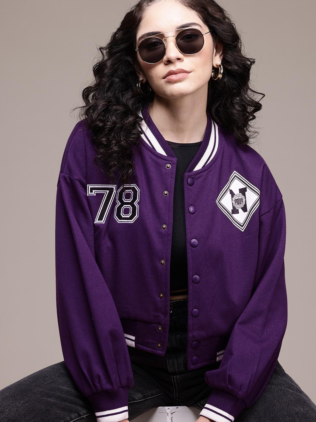 p(R)ojectR® Logo Varsity Jacket Buy The Roadster Lifestyle Co. Printed Crop Varsity Jacket