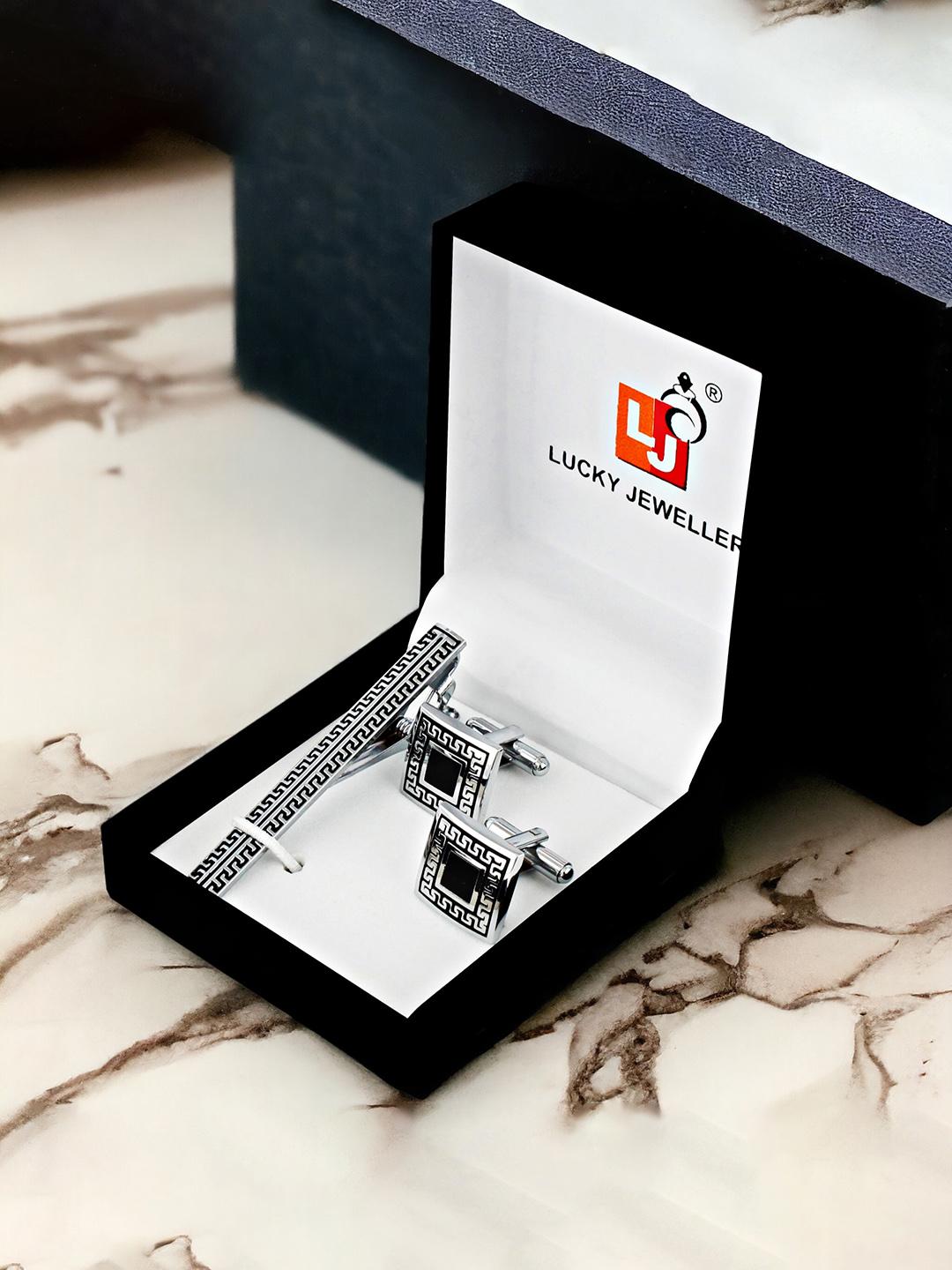 Buy LUCKY JEWELLERY 2-Pcs Silver-Plated Accessory Gift Set
