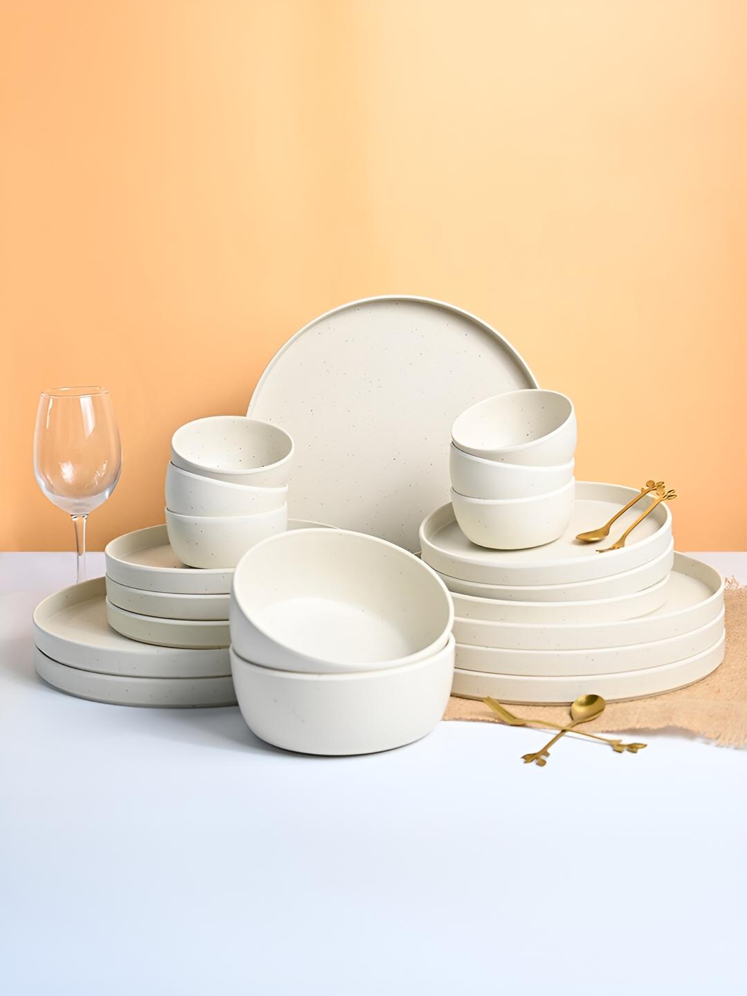 Buy Market99 Off White Solid Melamine 20 Piece Dinner Set Dinner - Main Image