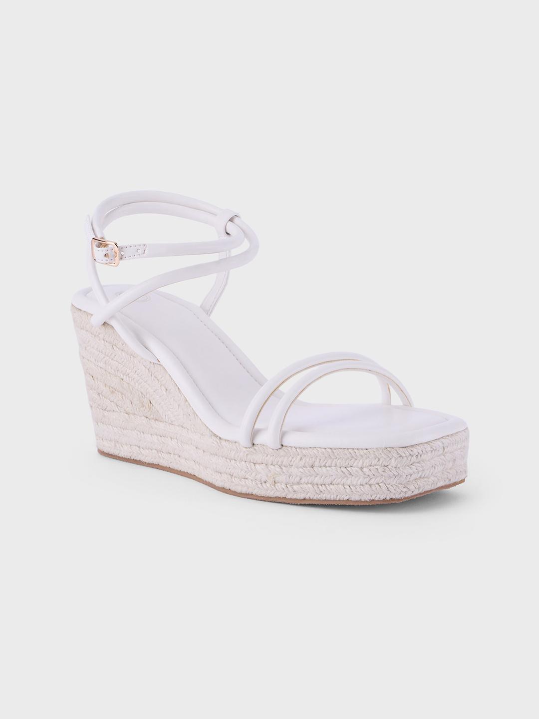 Buy 20Dresses White Strappy Wedge Heels Heels for Women 29069864