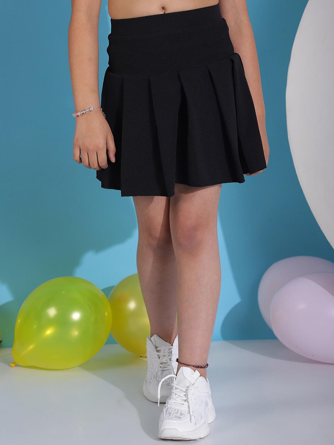 NEUDIS Girls Flared Pleated Mini Skirt