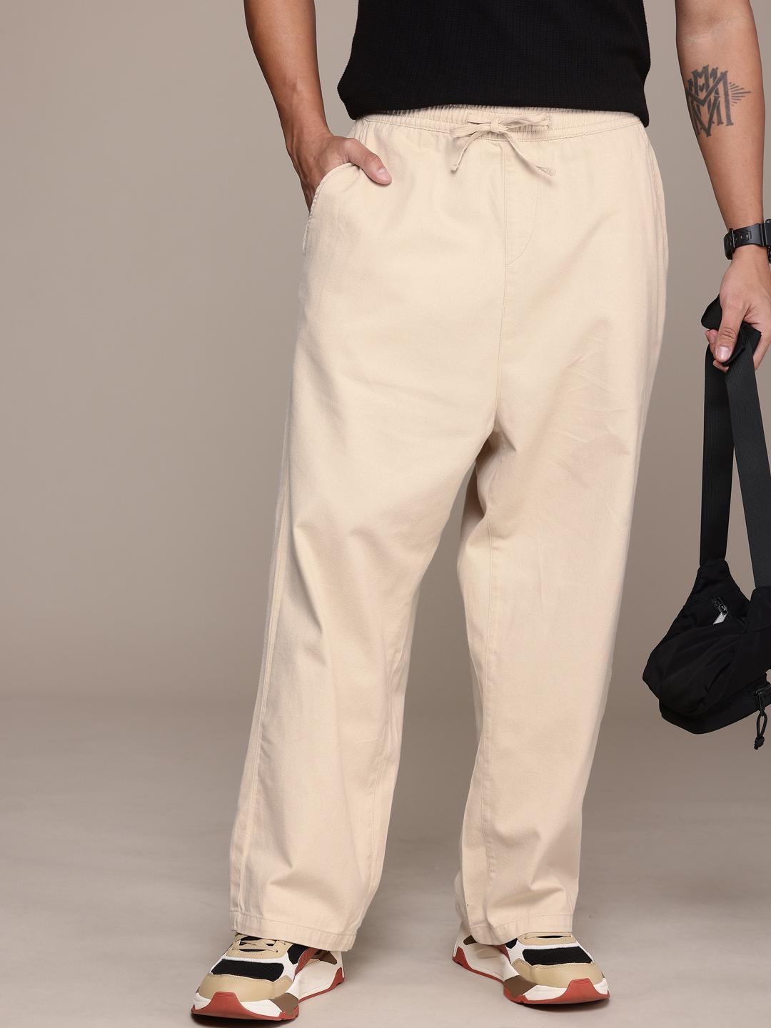 roughlow ラフロー　size less pants （LATTE） Buy The Roadster Life Co. Men Loose Fit Pure Cotton Regular
