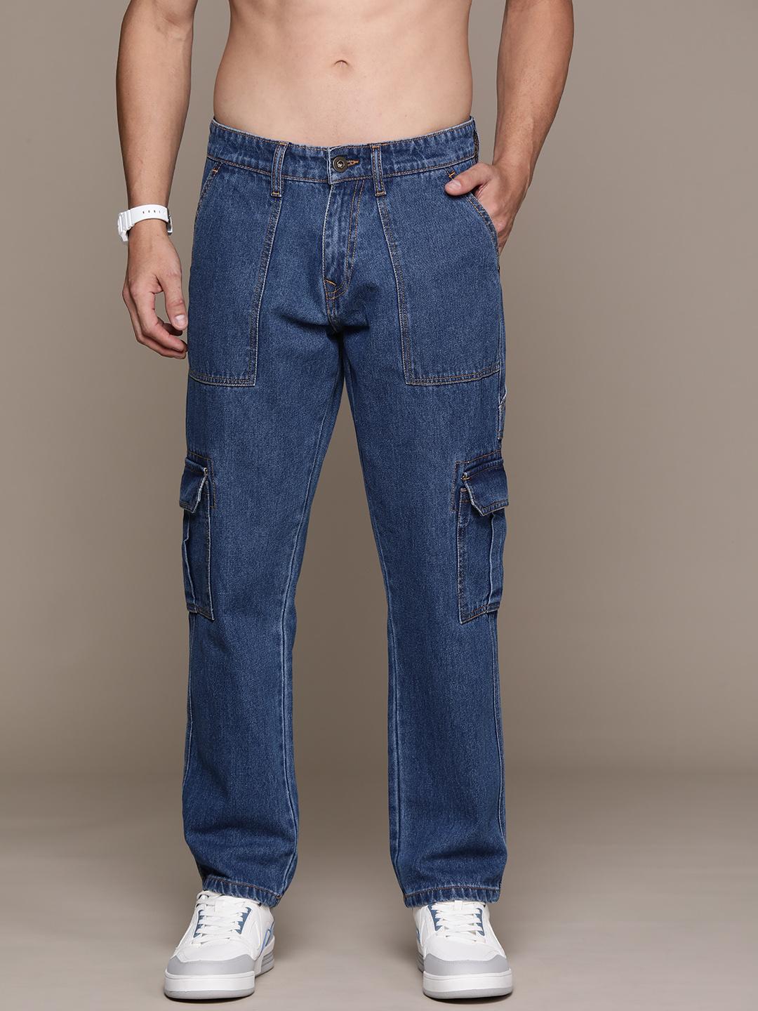 Buy Roadster Men Relaxed Fit Pure Cotton Cargo Jeans - Jeans for
