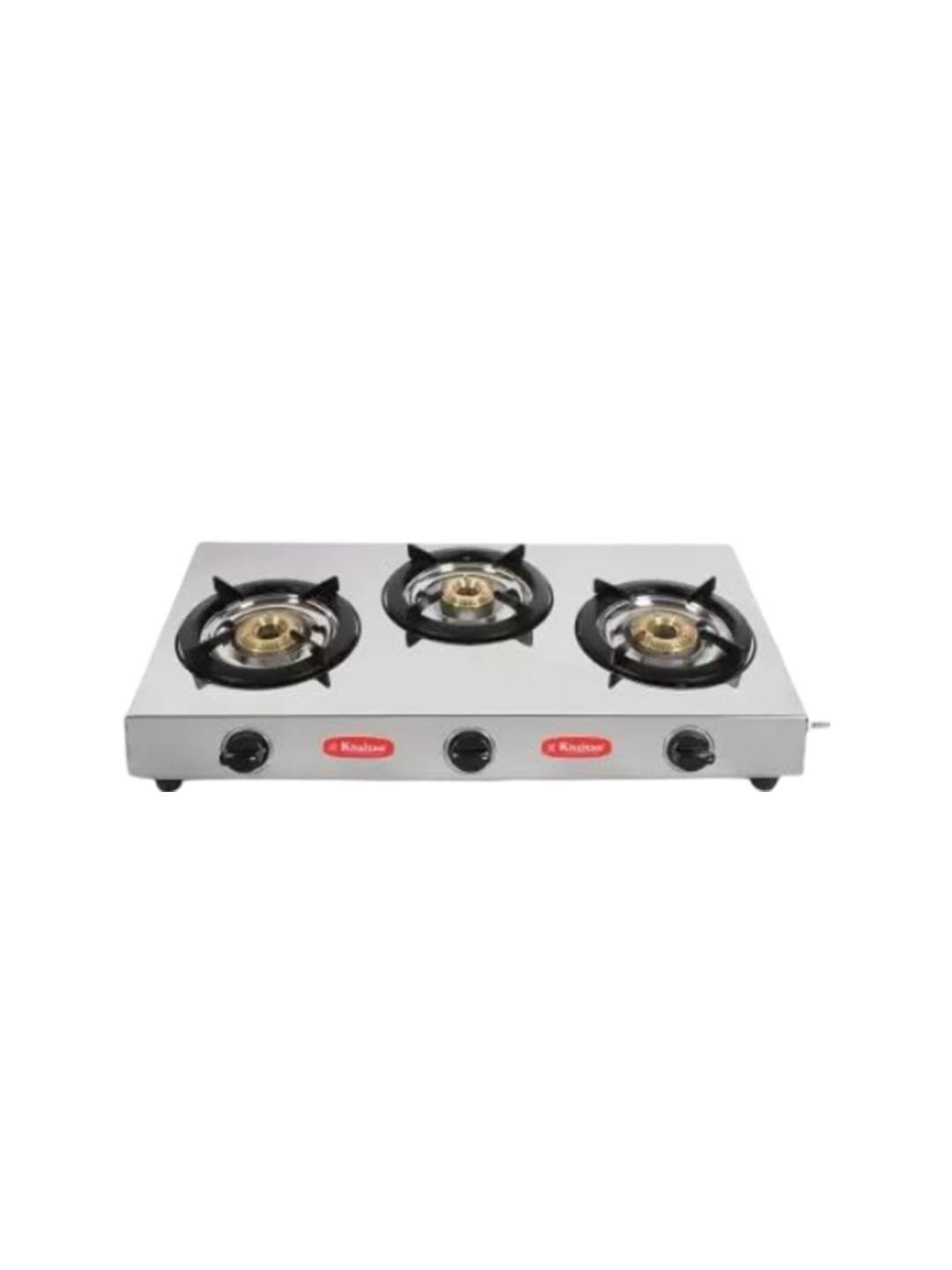 Buy Khaitan Silver toned 3 Burner Inalsa Stainless Steel Manual
