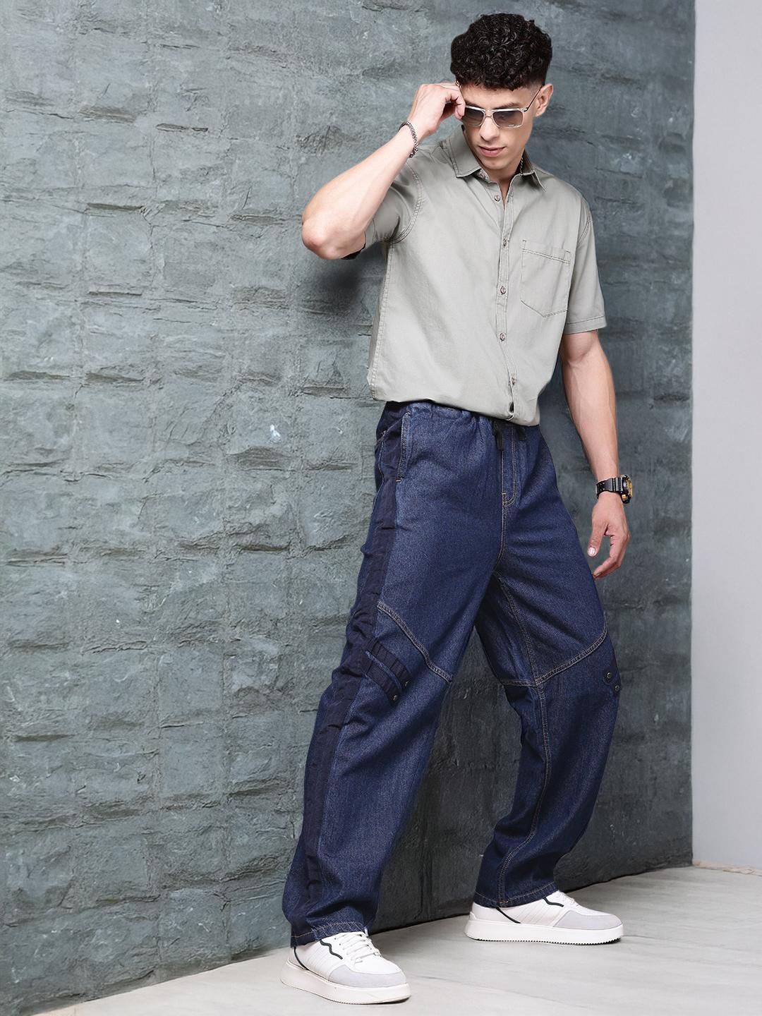 Buy The Roadster Lifestyle Men Loose Fit Side Striped Jeans