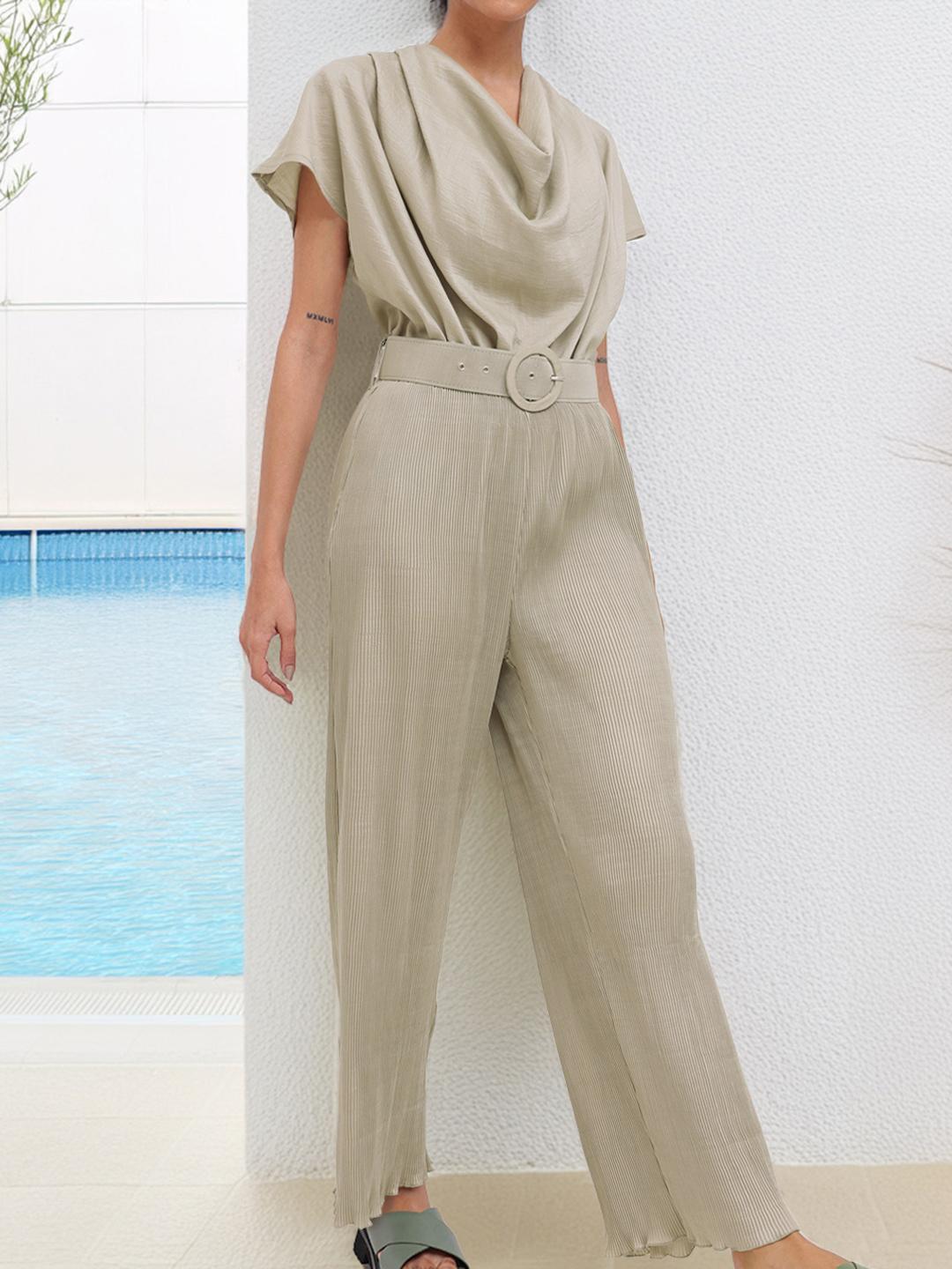 OVY Original Fabric Basic Crew Neck Lサイズ Buy DressBerry Cowl Neck Draped Basic Jumpsuit With Belt