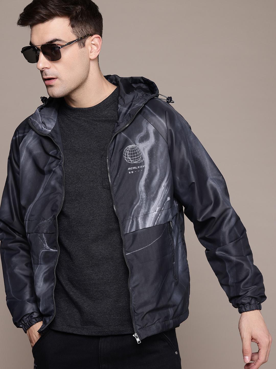 Buy The Roadster Life Co. Abstract Printed Hooded Tailored Jacket