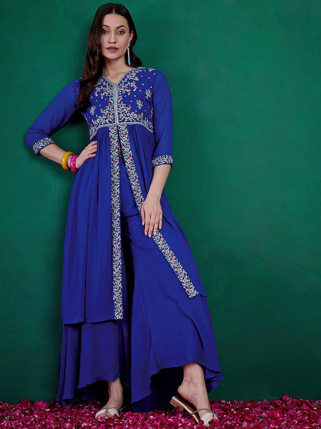 ワンピース Elegant floral cut work embroidery kurta Elegant floral cut work embroidery kurta（embroidered kurta