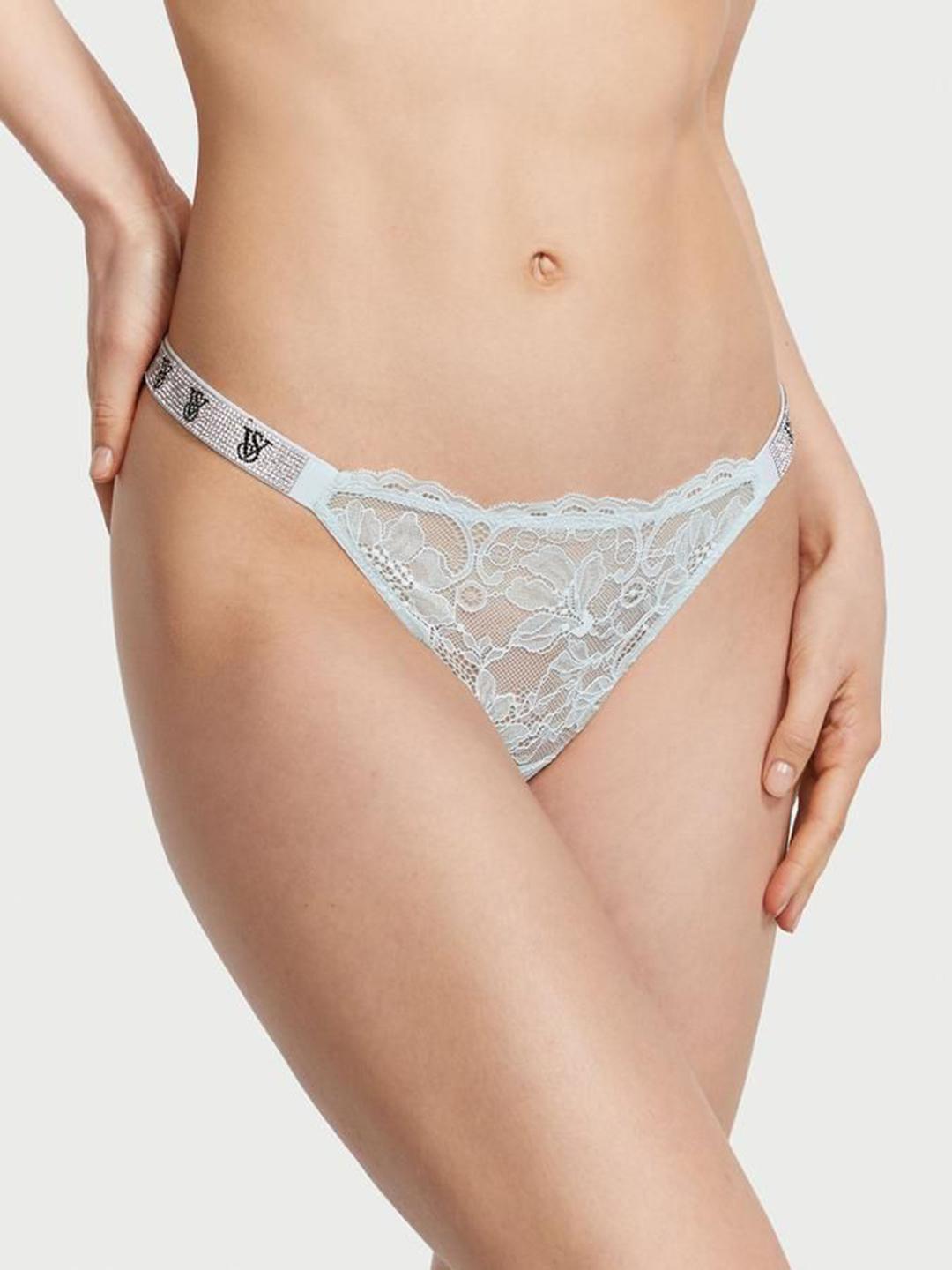 SweatyRocks Women's Lace Thongs - Rhinestone Low Rise Cheeky Panties Lingerie