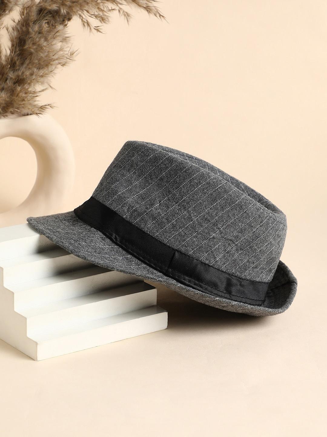 Buy HAUTE SAUCE Women Grey Self Design Fedora Hat Hat for Women