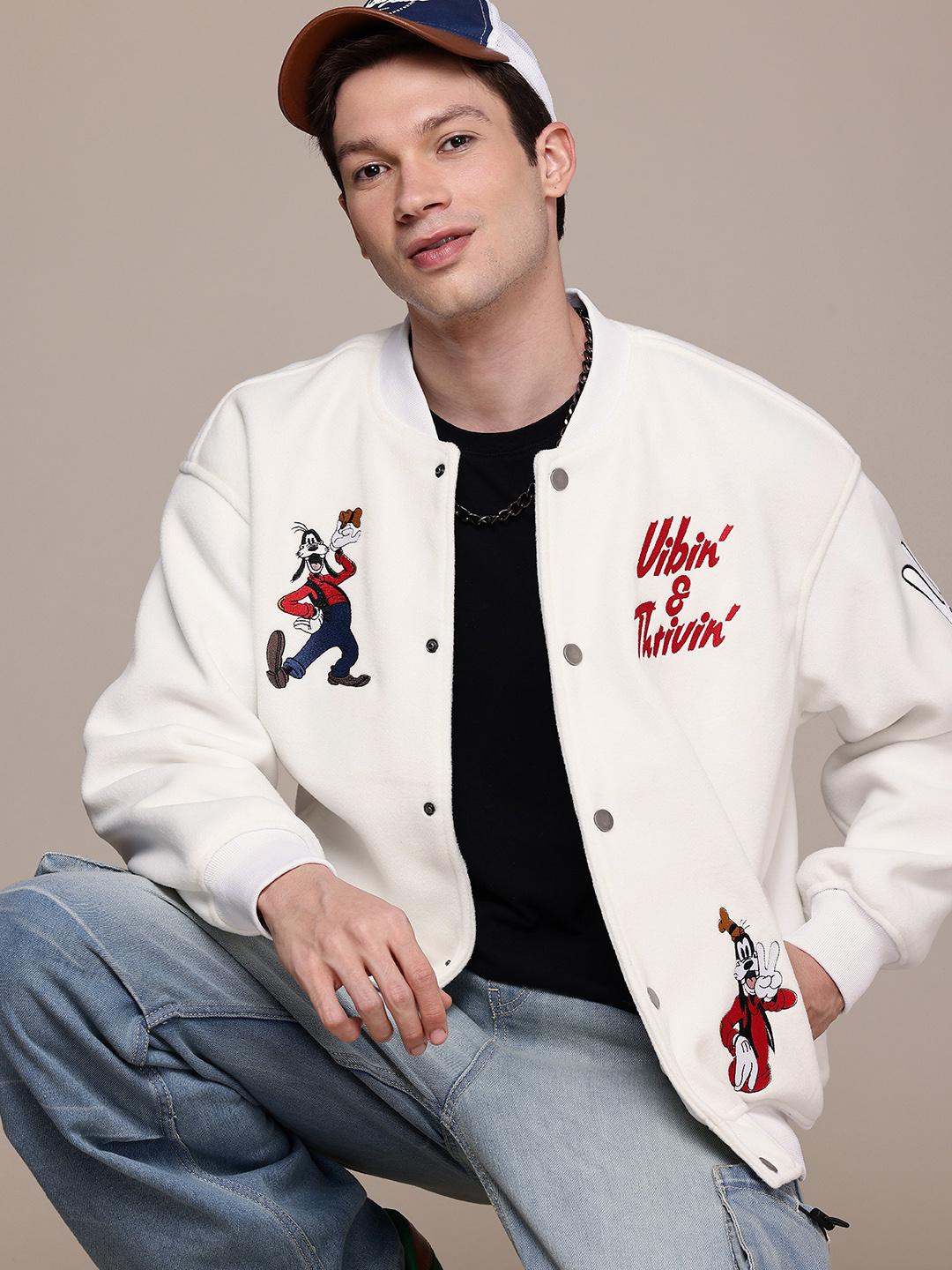 Buy WROGN Goofy Embroidered Oversized Bomber Jacket - Jackets for