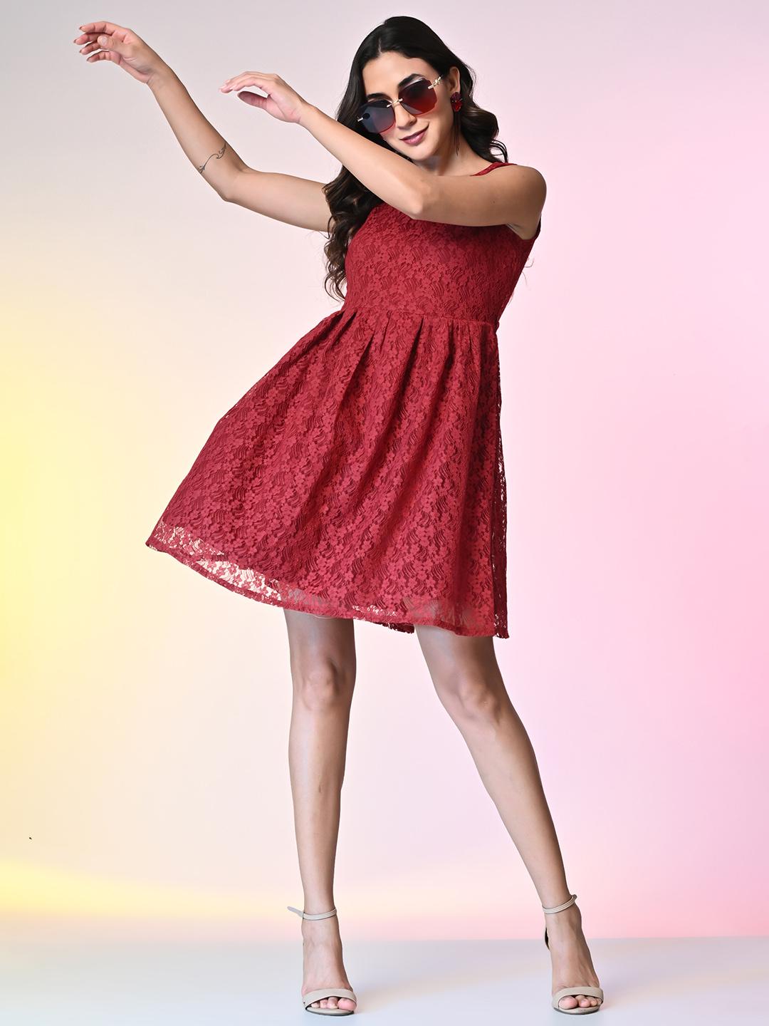 chinese dress ladies A-Line Round Neck Lace Beaded Homecoming Dress Cocktail Dress US12 / Pink