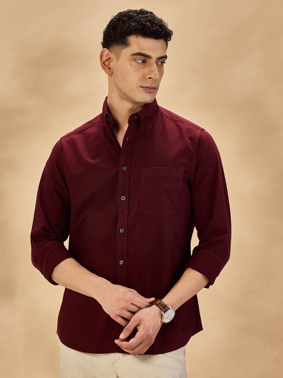 Buy Aldeno Button-Down Collar Oxford Cotton Casual Regular Fit