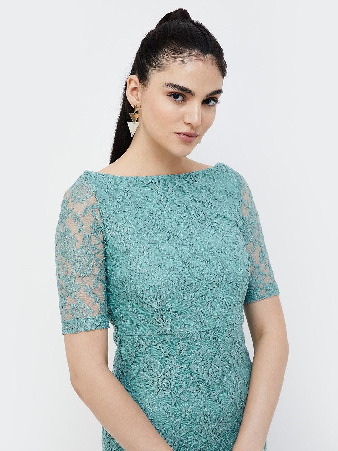 Buy CODE by Lifestyle Self Design Boat Neck Sheath Dress - Dresses for  Women 29647656 | Myntra