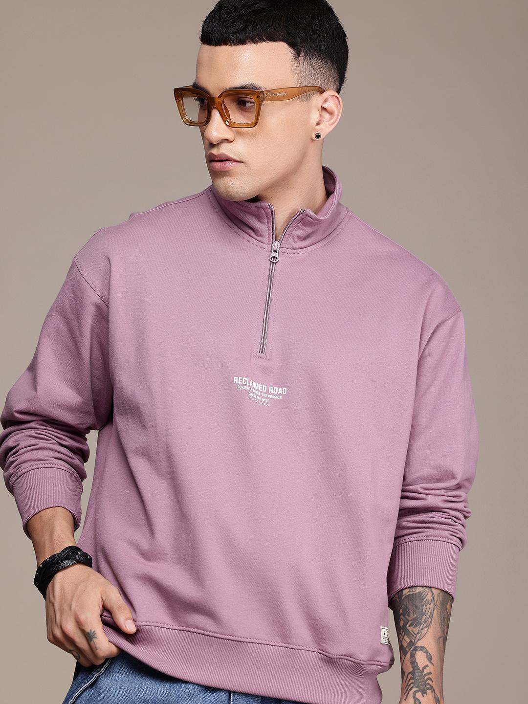 The Roadster Life Co. Typography Printed Relaxed Fit Pullover - Image 1