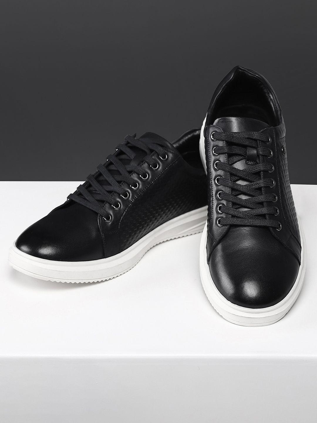 Buy Monte Carlo Men Textured Leather Sneakers Casual Shoes for