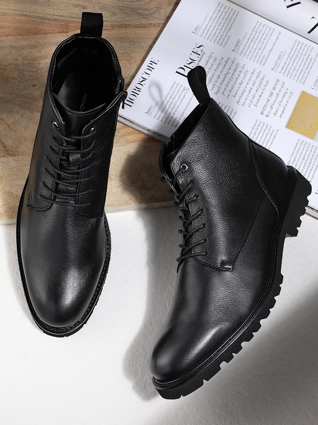 Buy French Connection Men Solid Leather Boots Boots for Men