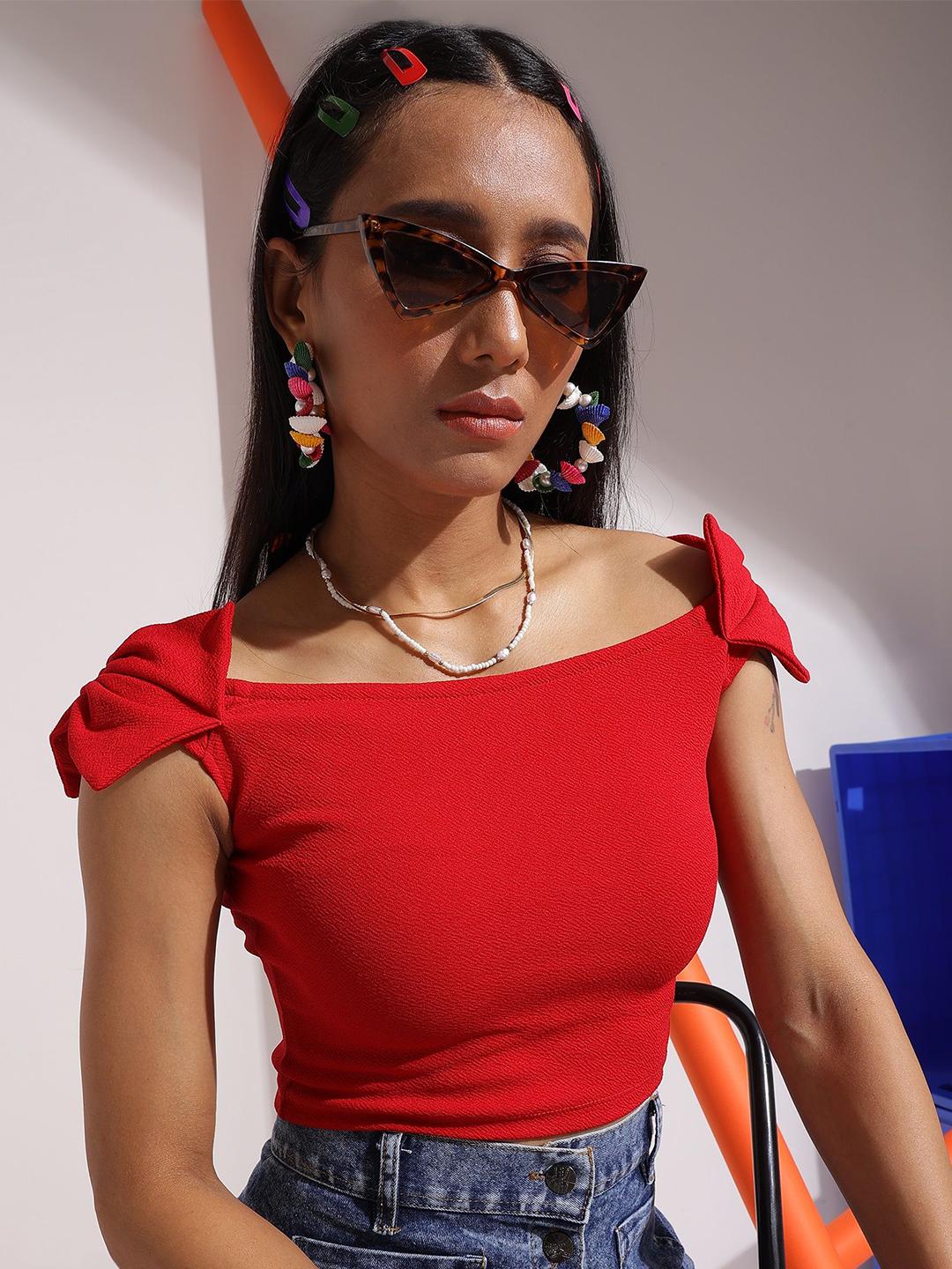 トップス lace trim off shoulder tops theredthread THEREDTHREAD / ザレッドスレッド】S lace trim off shoulder tops