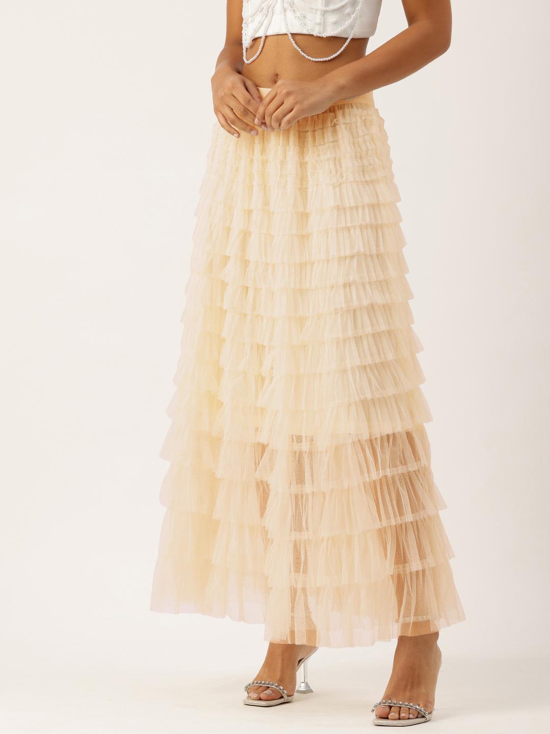 Side ribbon tulle long skirt m me eme スカート M mr eme Side