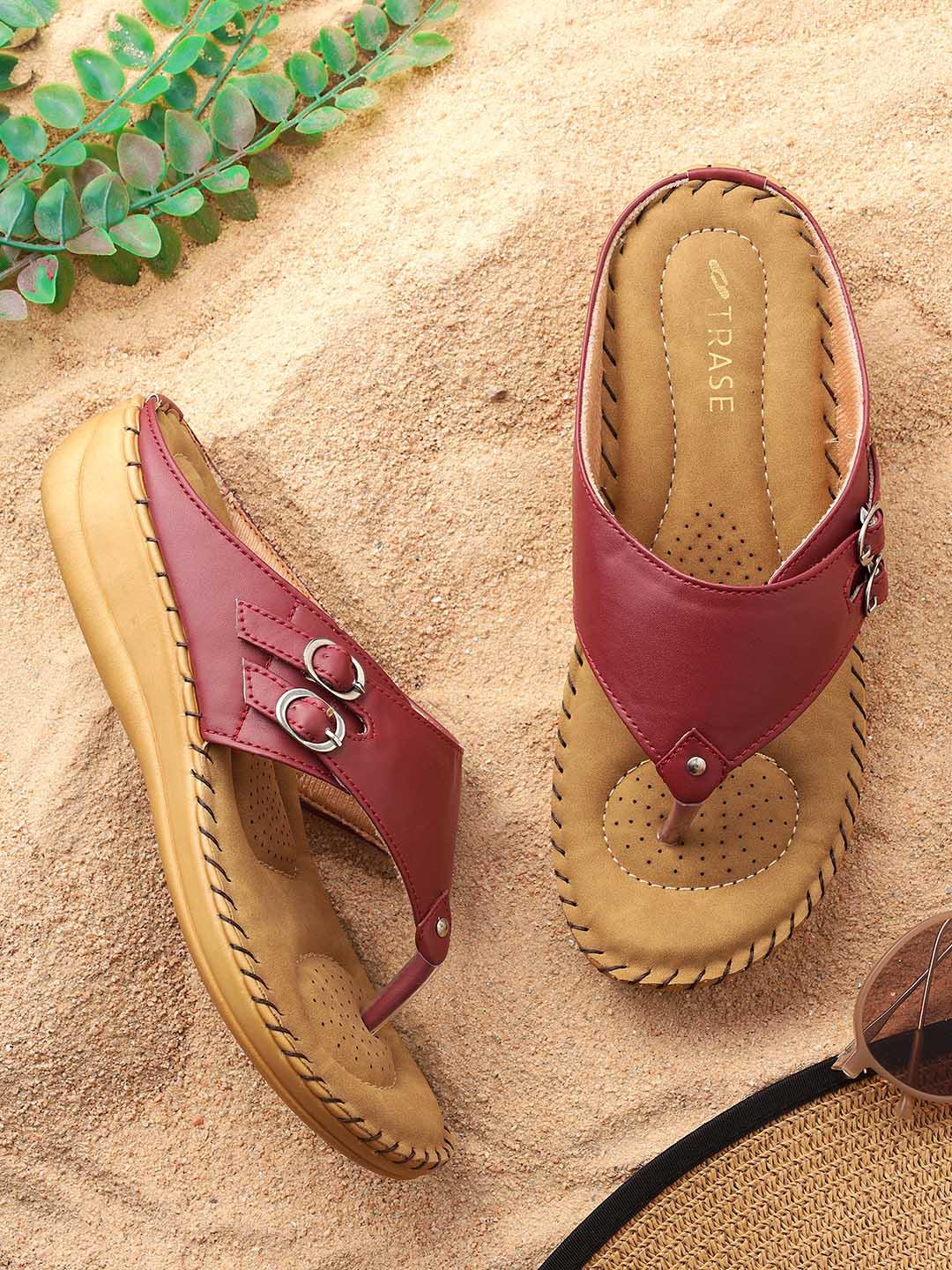 Buy TRASE Women Fanatics Colourblocked Open Toe Flats Flats for