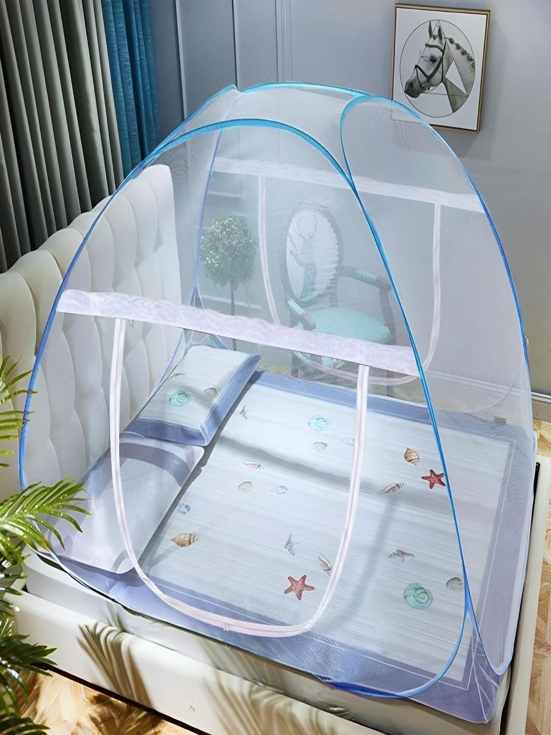 htmt3322⭐︎ Buy MARUTI ENTERPRISE White & Blue King Size Tent Mosquito Net