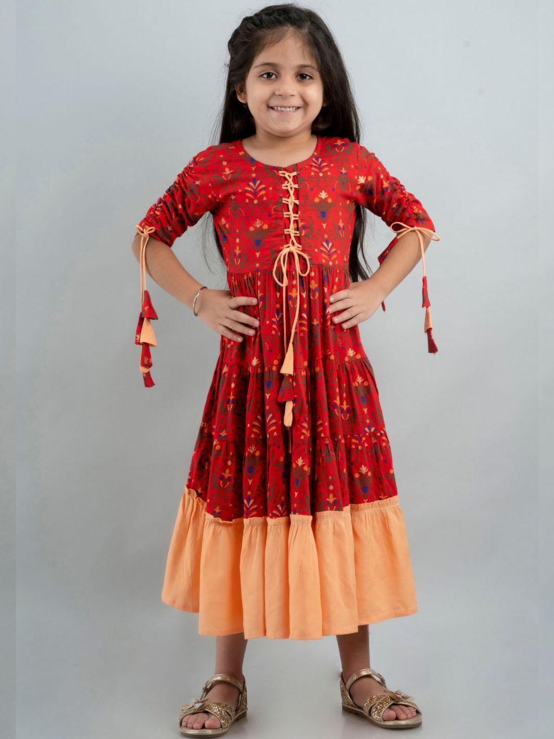 Buy Cutiediva Girls Ethnic Motifs Printed Fit Flared Maxi Ethnic