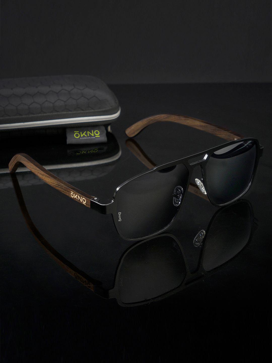 Sun Buy OKNO Polarised and UV Protected Lens Unisex Wood Black Medium