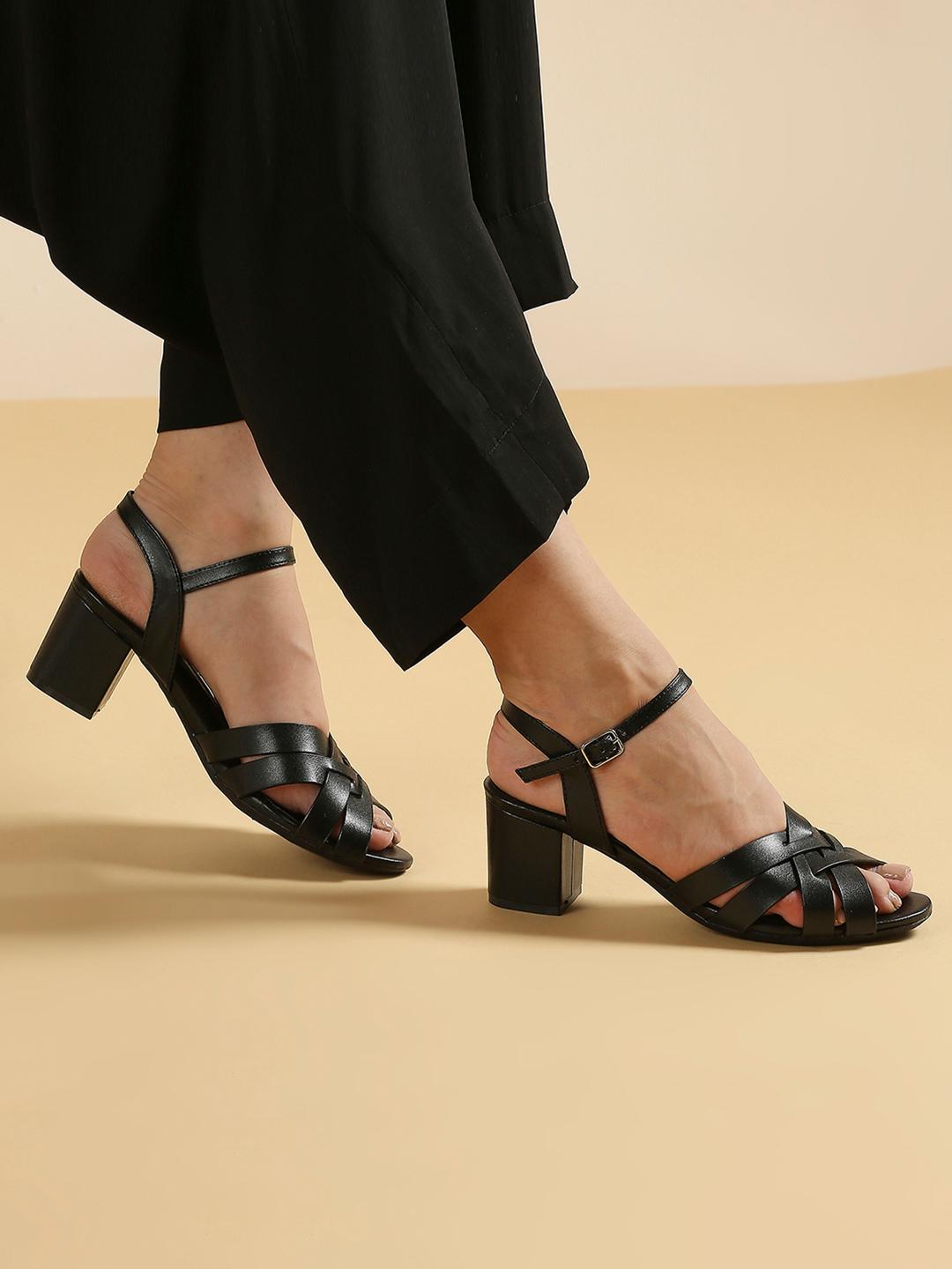 Strap Black Inch Pumps Buy Inc Women Inches Peep Toe Block Pumps