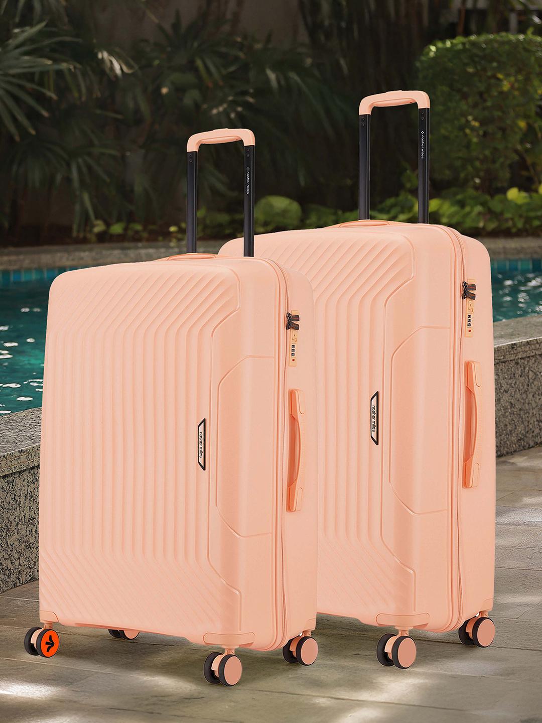 Buy Nasher Miles Coorg Hard-Sided Polypropylene Set of 2 M/L Peach