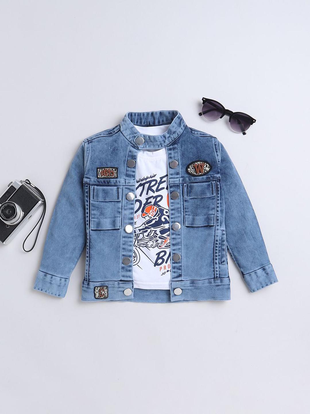 L’Appartement Boys denim Jacket Buy Timatim Kid's Denim Jacket for Boy's Stretchable Full Sleeves