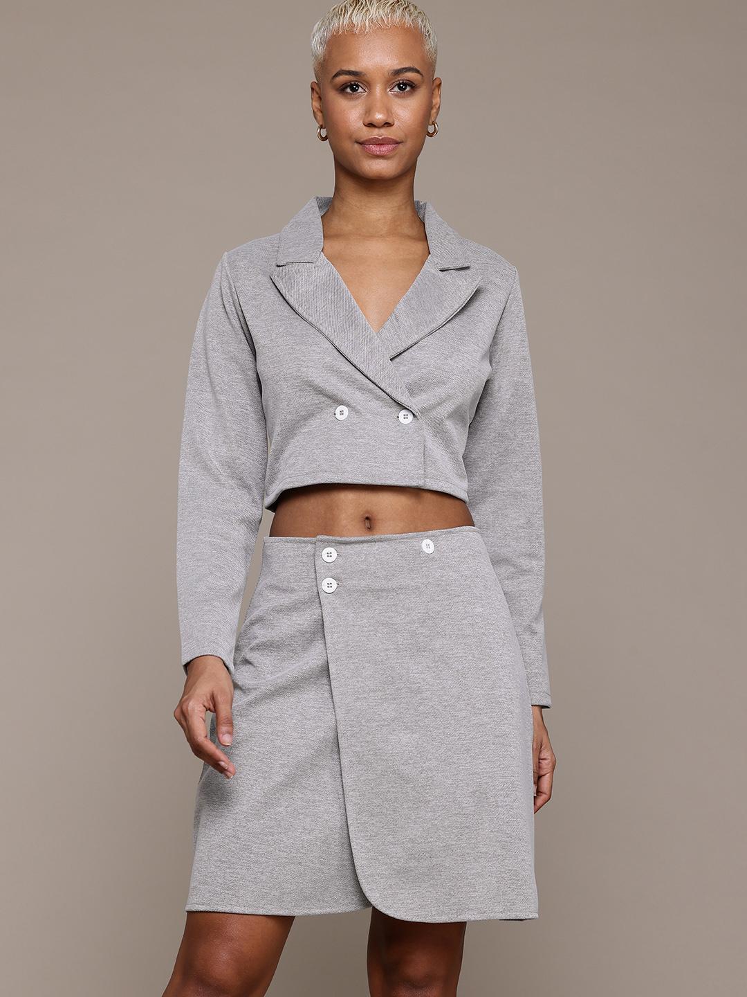 Buy Roadster Cropped Blazer With Skirt Co-Ords Co-Ords for Women
