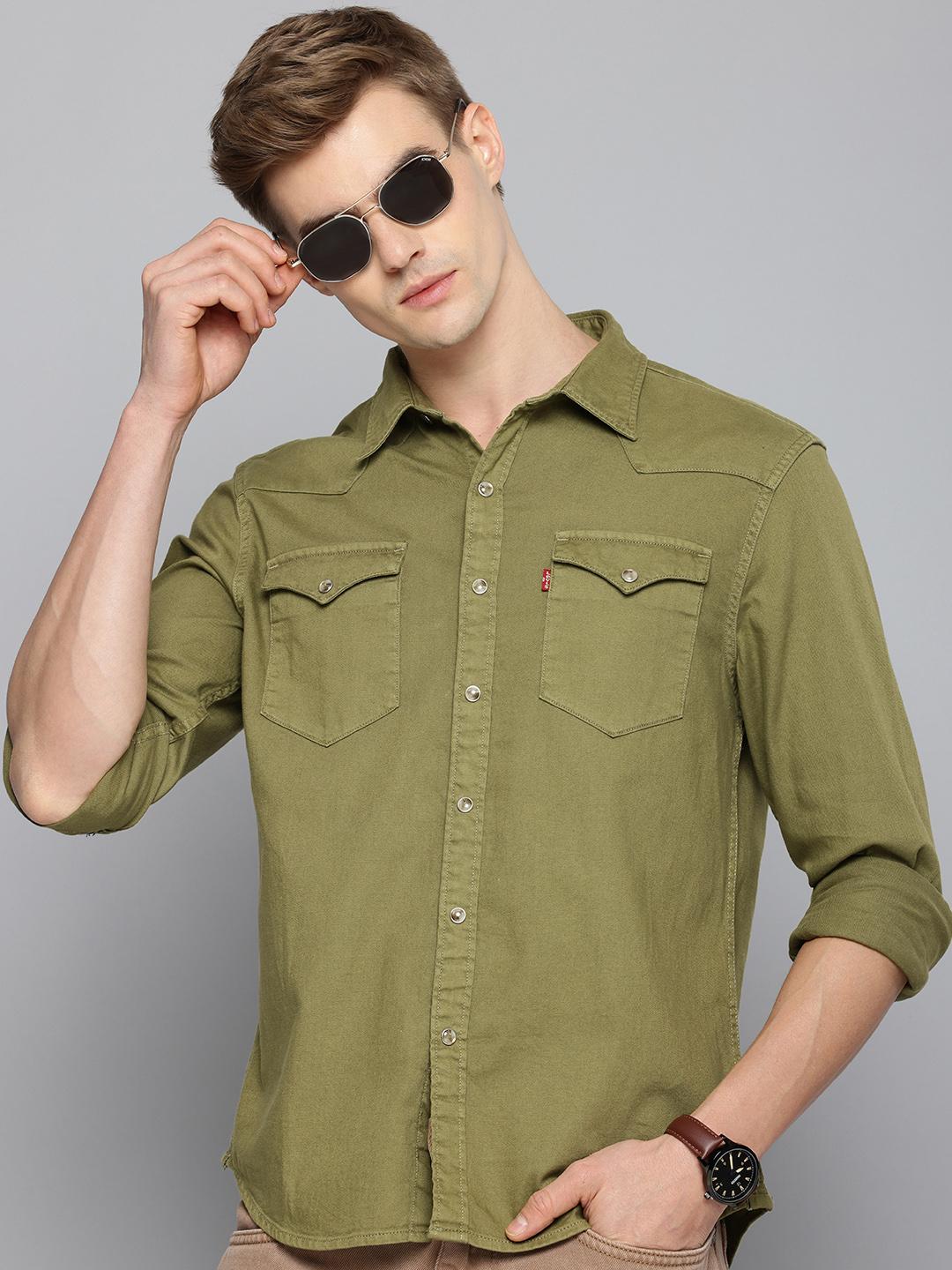 Slim Fit Levis Green Denim Shirt Double Denim Levis Chambray Shirt Outfit  Your Average Guy