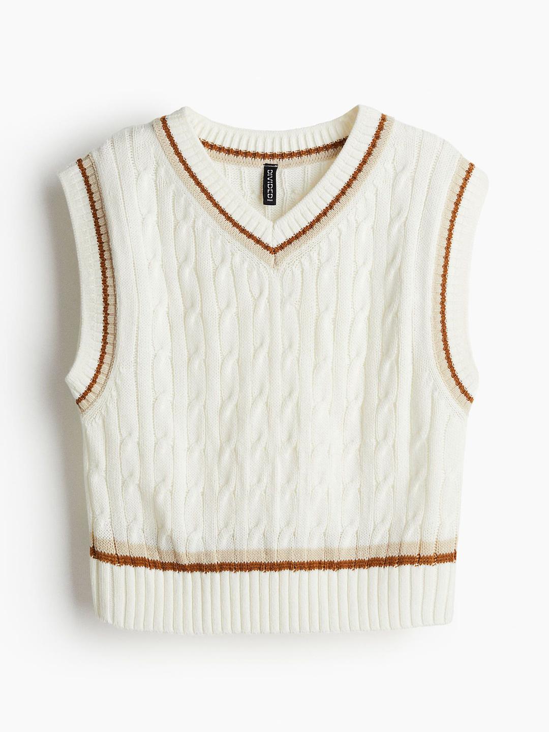 Cable Knit Knitted Vest White Babyhug Knitted Sleeveless Pullover