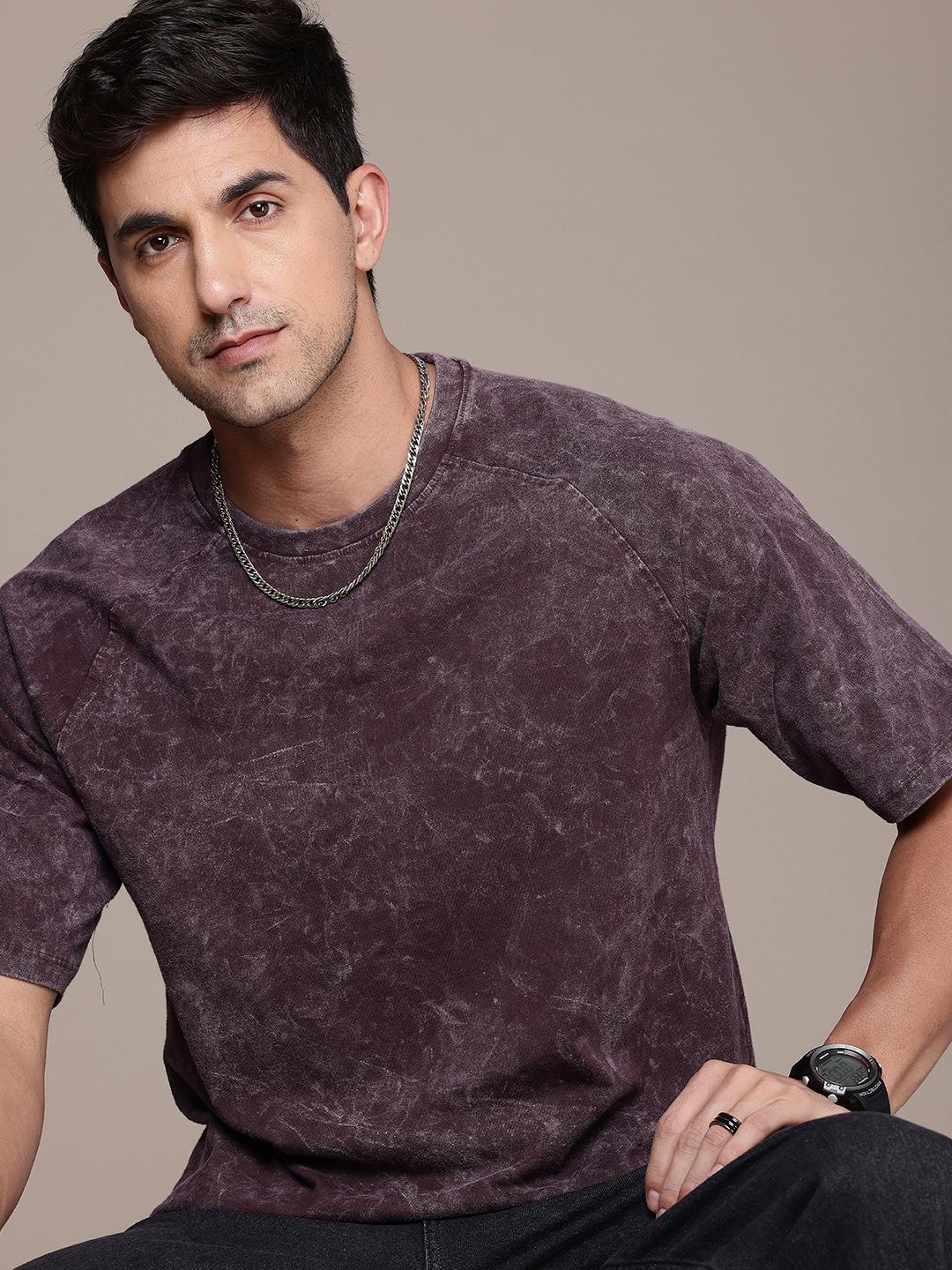 Roadster Pure Cotton Washed Raglan T-Shirt - Image 1