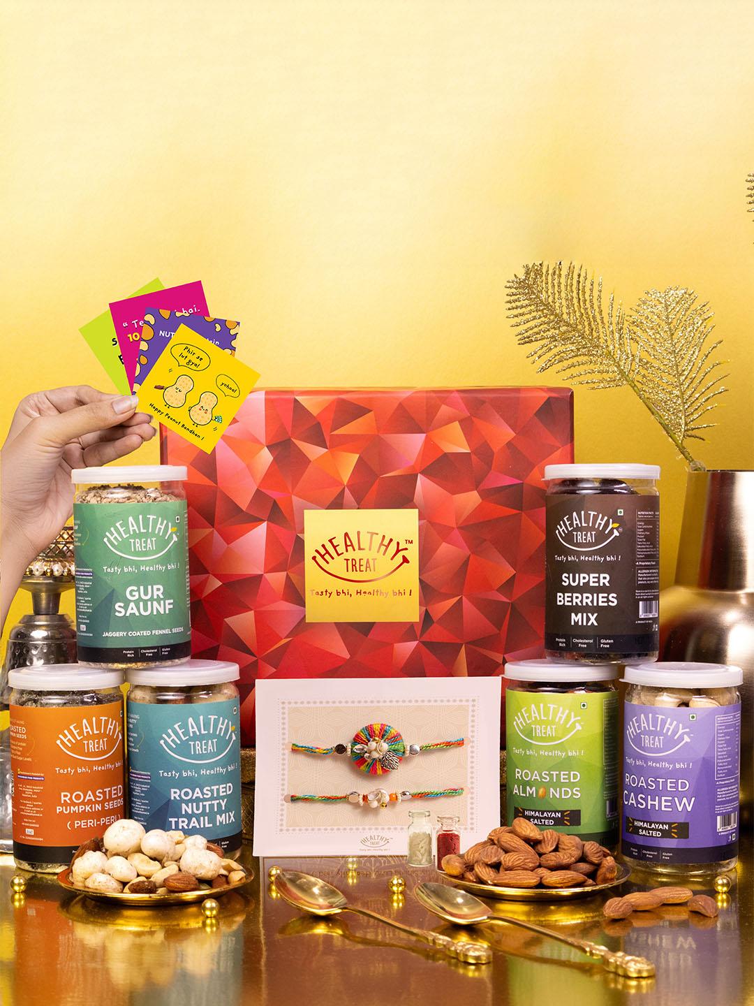 treat ürself ローズ　イエロー Buy Healthy Treat Royal Rakhi Gift Hamper - Assorted Gifts for