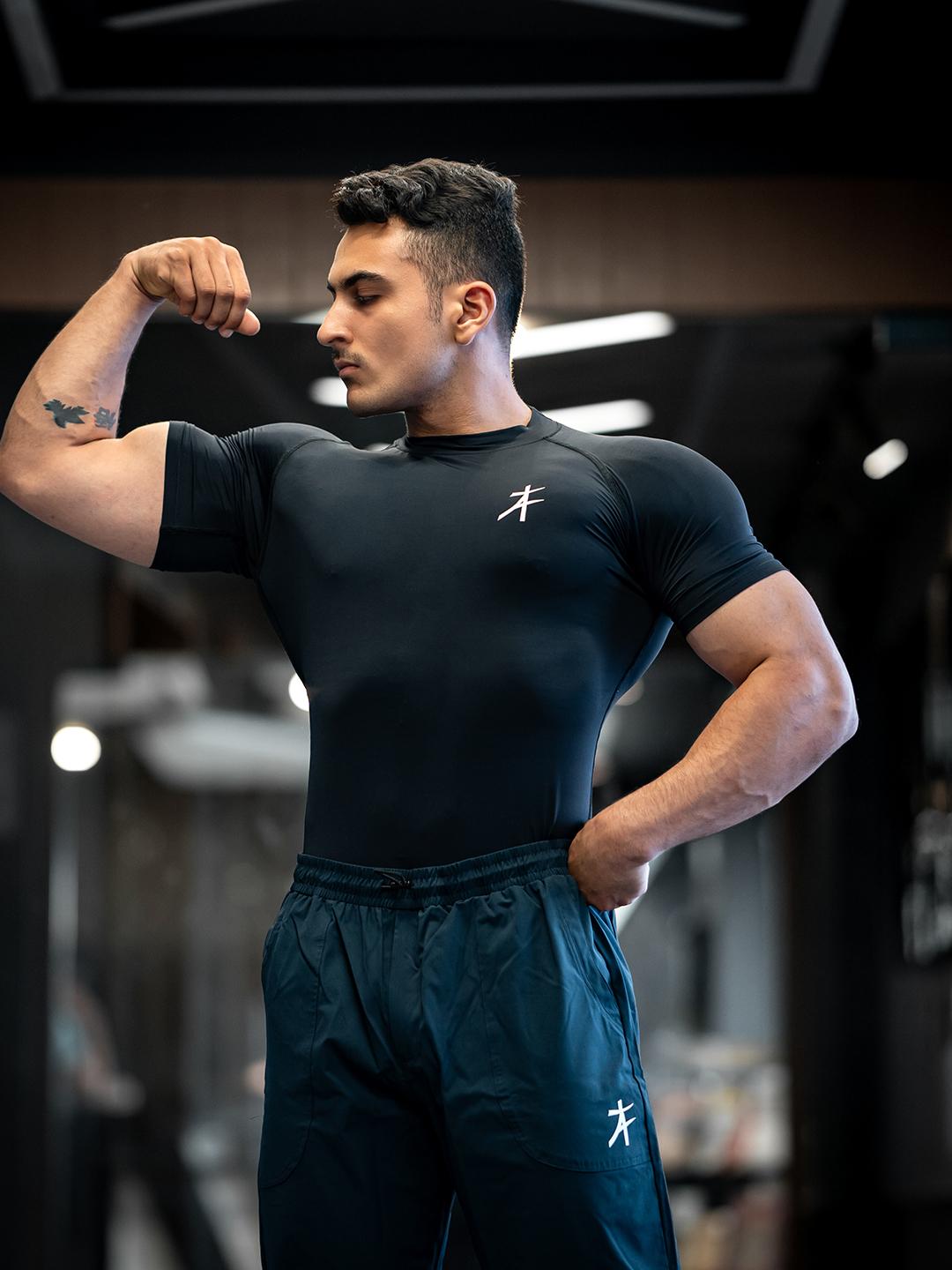 Buy Athflex Men High-Neck Compression Sportswear for Gym T-Shirt