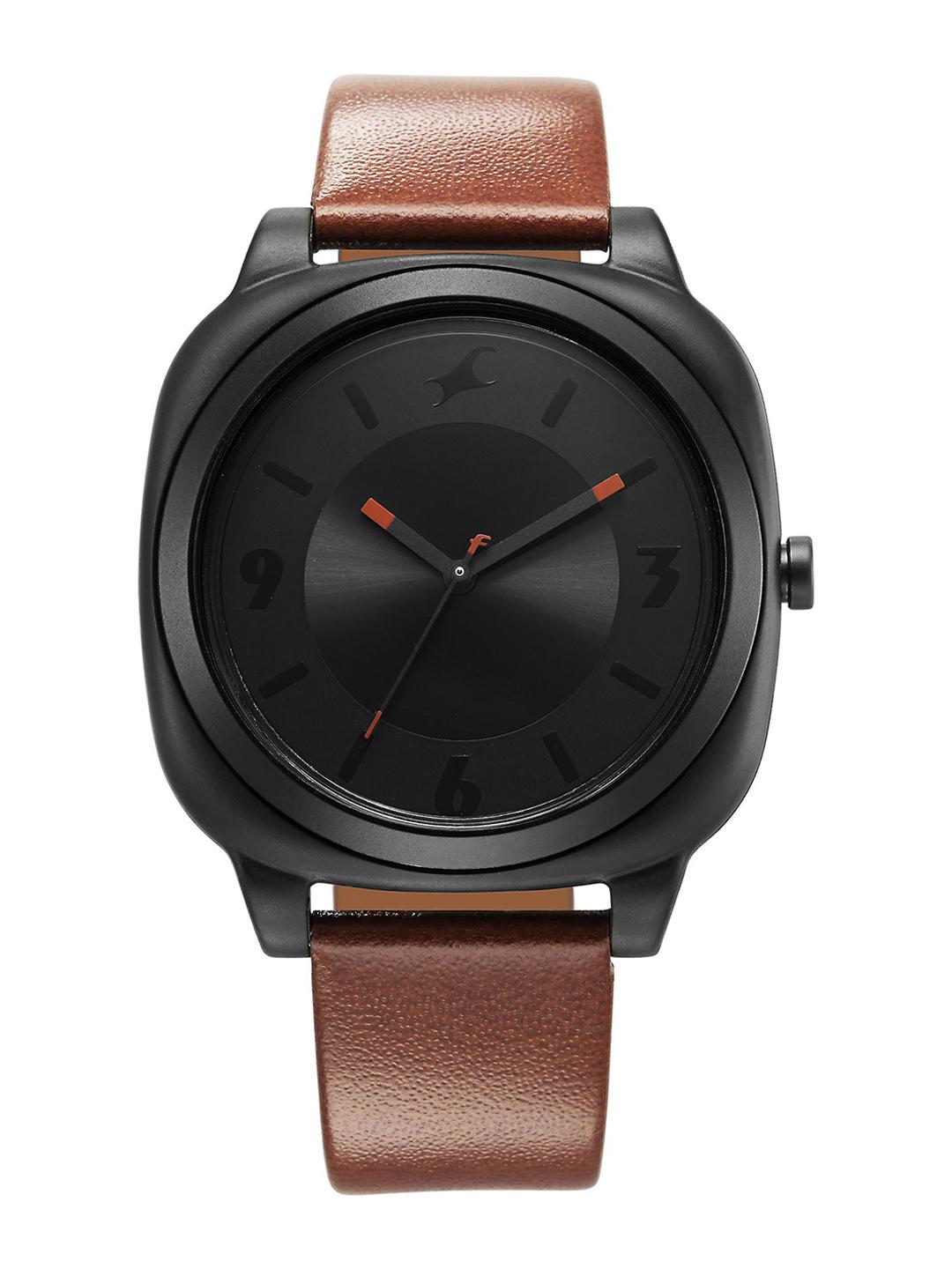 Buy Fastrack Unisex Embellished Dial Leather Textured Straps