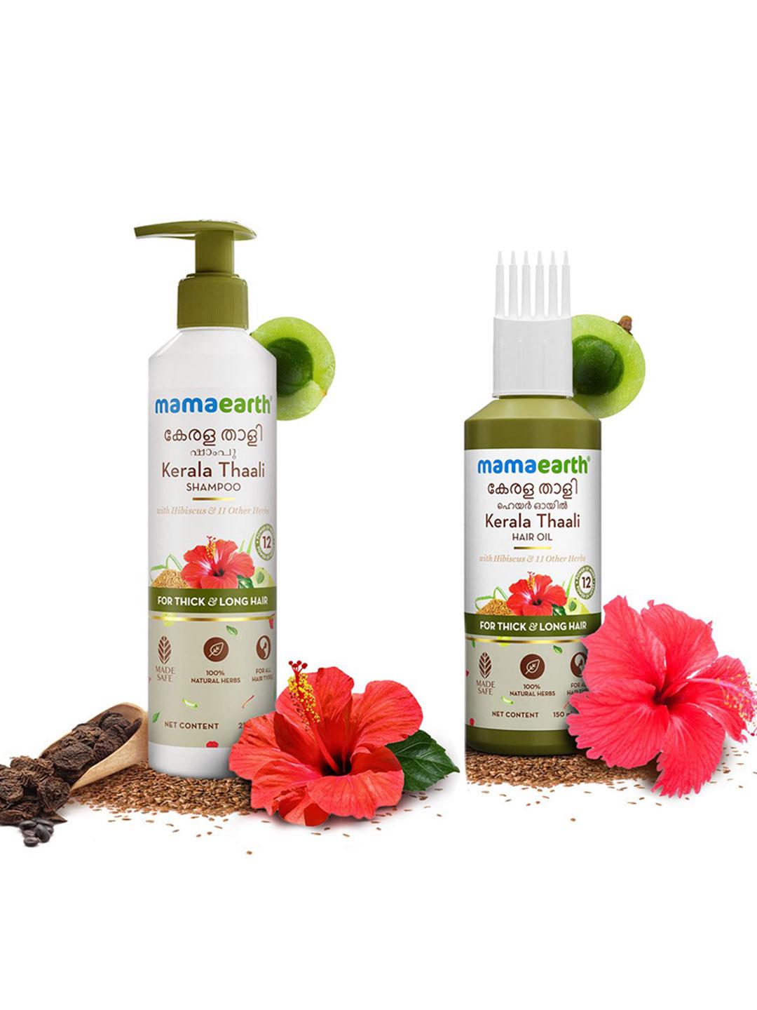 Buy Mamaearth Kerala Thaali Hair Oil 150ml & Shampoo 250ml With