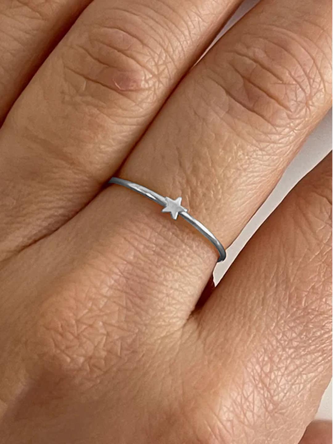 Buy Goldnera 925 Sterling Silver Plated Minimal Star Finger Ring
