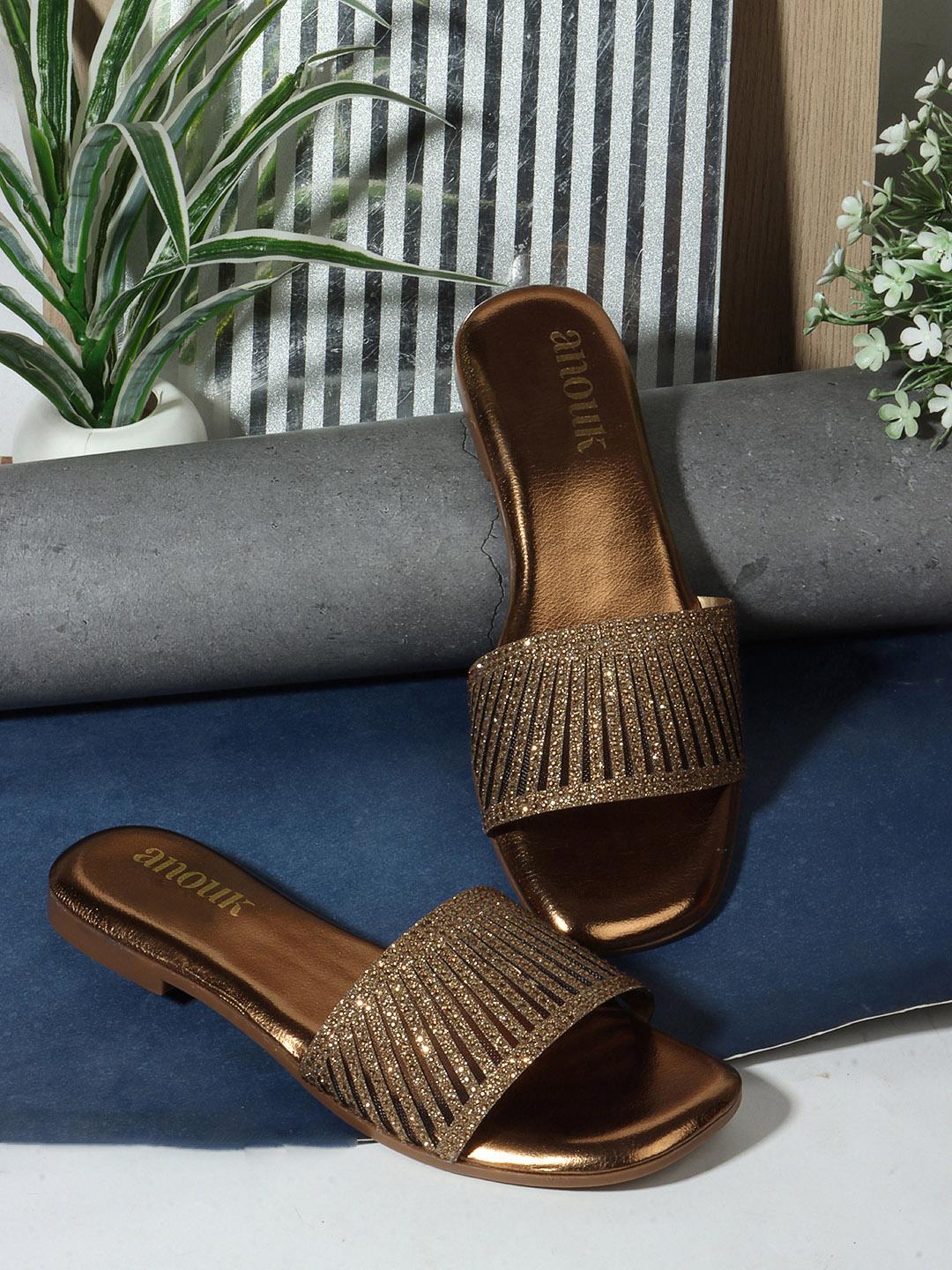 Buy Anouk Women Embellished Party Open Toe Flats Flats for Women