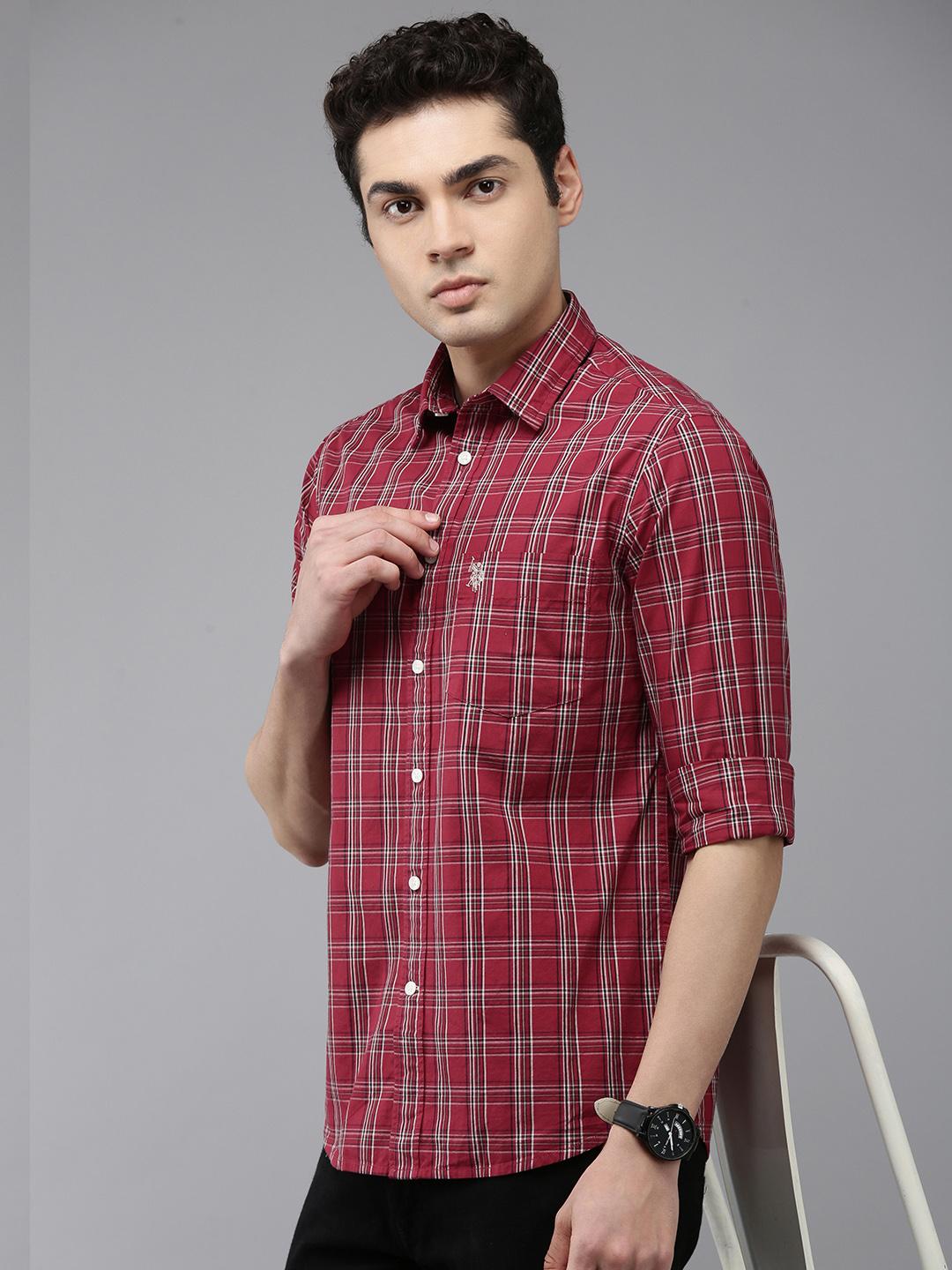 U.S. Polo Assn. Pure Cotton Tartan Checks Casual Shirt - Image 1