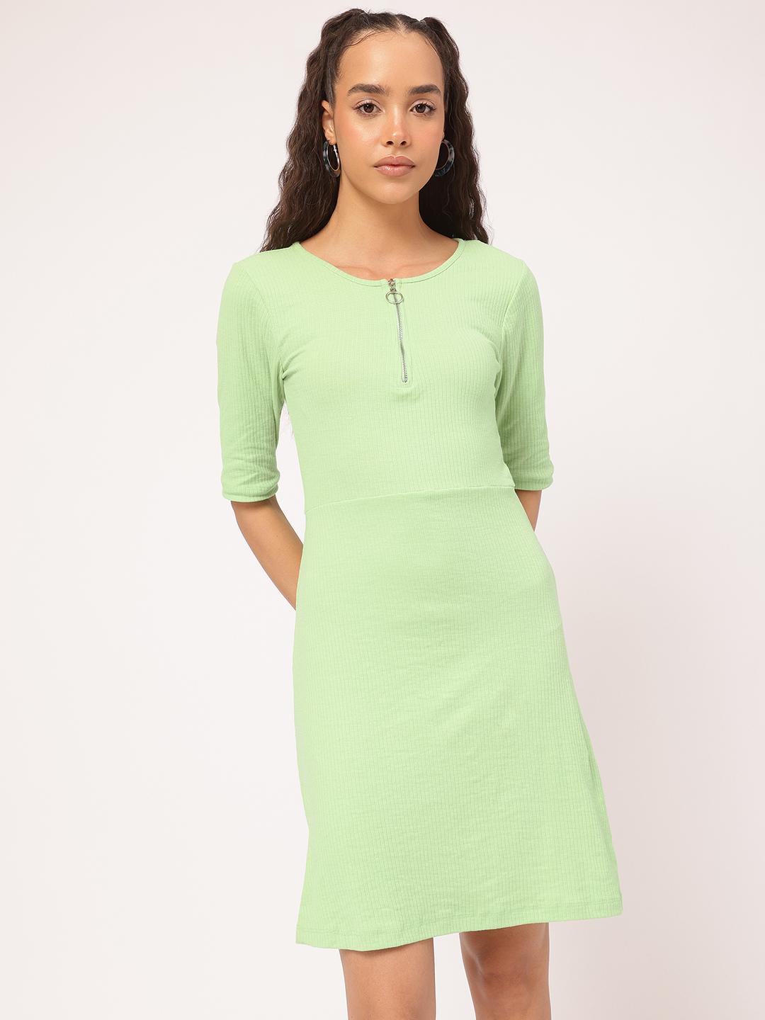 Buy DressBerry X fwd Ribbed Fit & Flare Dress - Dresses for Women 30447067  | Myntra