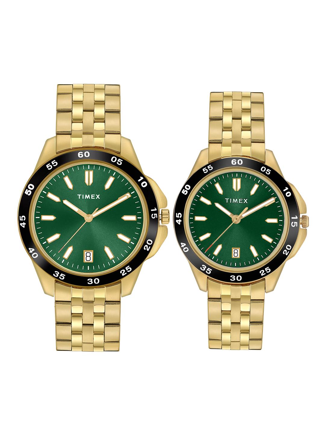 Timex His Her Bracelet Style Analogue Couple Watch Gift Set TW0PRE008