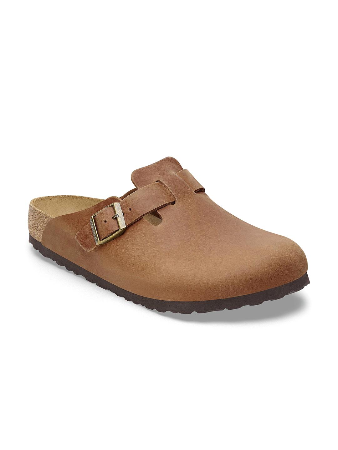 Buy Birkenstock Boston Unisex Narrow Width Brown Leather Sandal